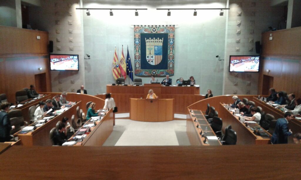 Fotografía de Las Cortes de Aragón en sesión.