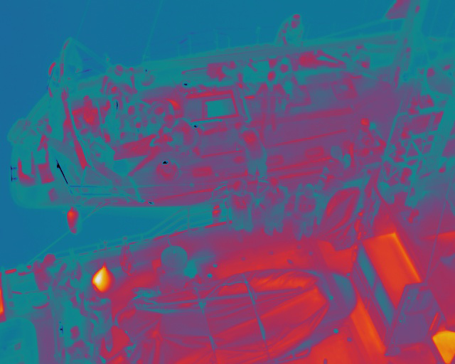 Simulacro - Imagen térmica tomada durante la localización de heridos